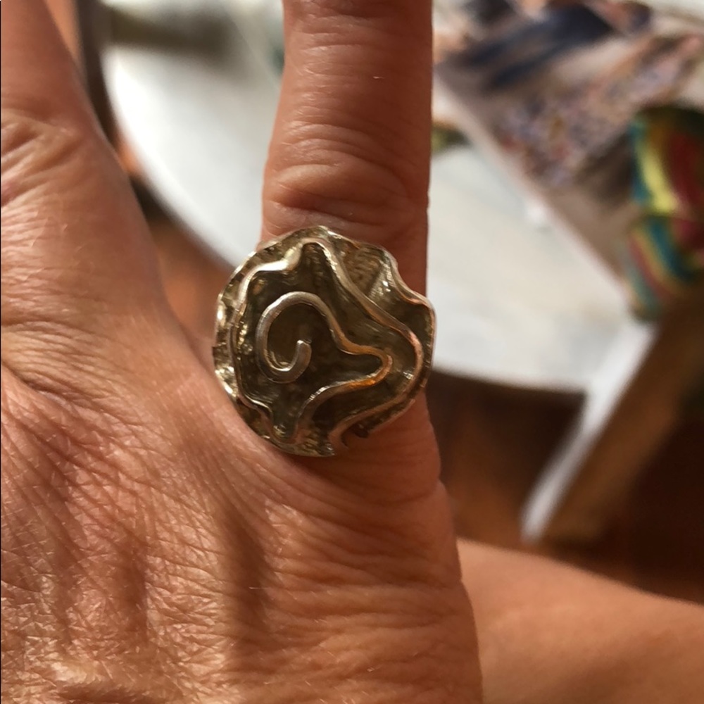 .925 Sterling Silver Rose ring size 5